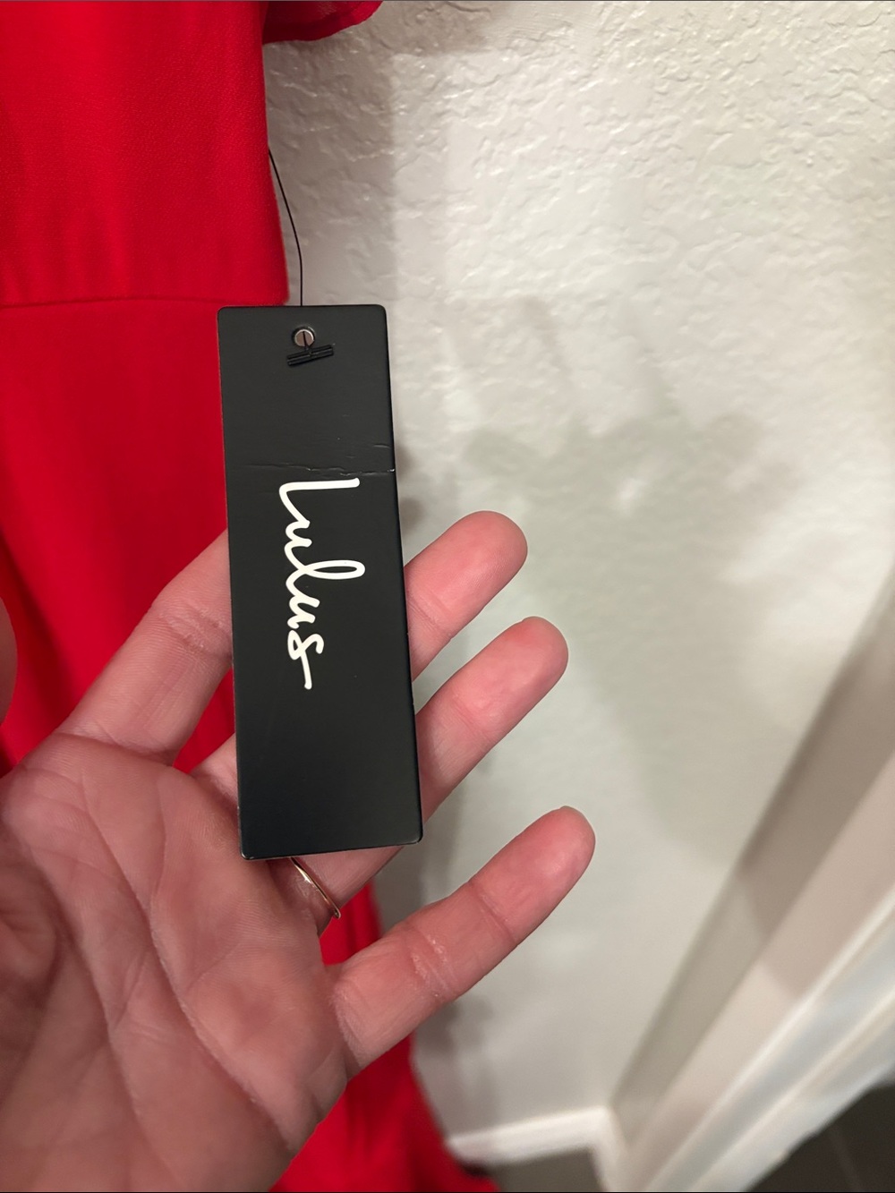 NWT Lulu's Red Shoulder Ruffle Gown - Picture 4 of 6